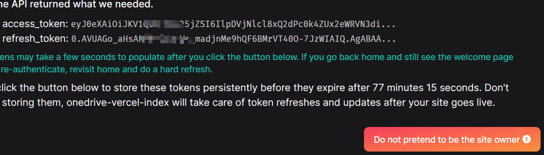 Do not pretend to be the site owner